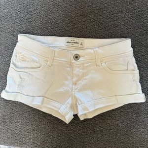 Size 14 Abercrombie kids white destructive shorts
